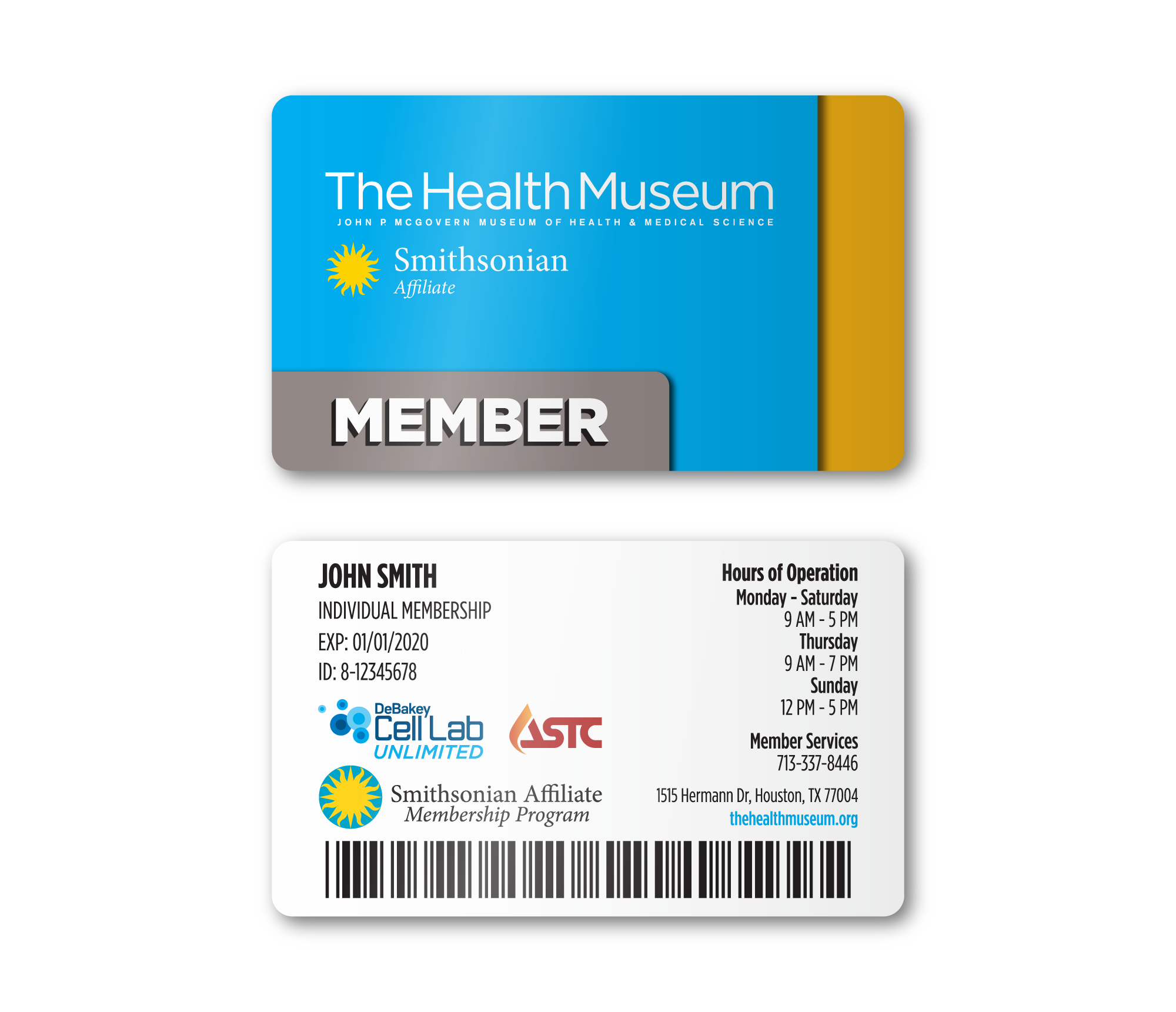 The Health Museum – Membership Cards – Cyrus Karami